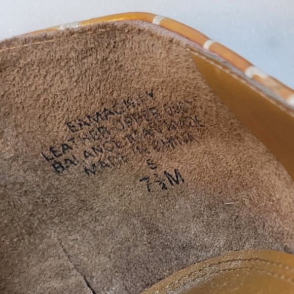 Enzo Angiolini Womens Shoes 7.5 Orange Leather Giraffe Print Open Toe Pump Heels - Picture 14 of 16